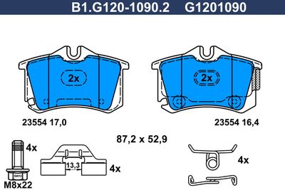 B1G12010902 GALFER Комплект тормозных колодок, дисковый тормоз