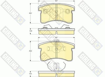 6131269 GIRLING Комплект тормозных колодок, дисковый тормоз