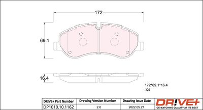 DP1010101162 Dr!ve+ Комплект тормозных колодок, дисковый тормоз