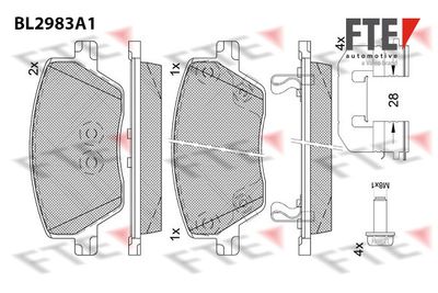 9011229 FTE Комплект тормозных колодок, дисковый тормоз