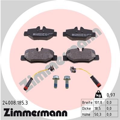 240081853 ZIMMERMANN Комплект тормозных колодок, дисковый тормоз