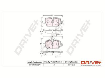DP1010100377 Dr!ve+ Комплект тормозных колодок, дисковый тормоз