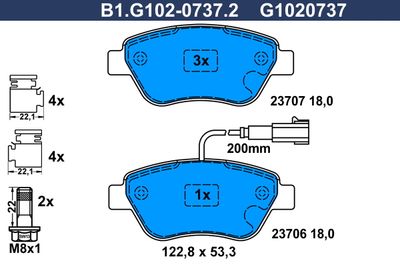 B1G10207372 GALFER Комплект тормозных колодок, дисковый тормоз