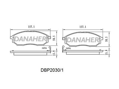 DBP20301 DANAHER Комплект тормозных колодок, дисковый тормоз