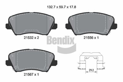 BPD2470 BENDIX Braking Комплект тормозных колодок, дисковый тормоз
