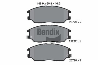 BPD2028 BENDIX Braking Комплект тормозных колодок, дисковый тормоз