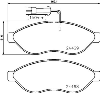 P23143 BREMBO Комплект тормозных колодок, дисковый тормоз
