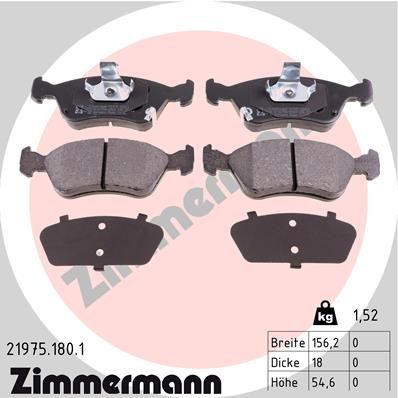 219751801 ZIMMERMANN Комплект тормозных колодок, дисковый тормоз