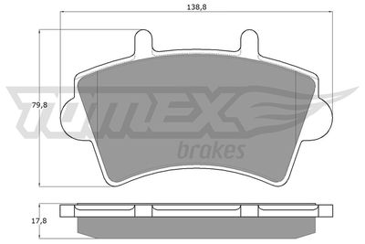 TX1302 TOMEX Brakes Комплект тормозных колодок, дисковый тормоз