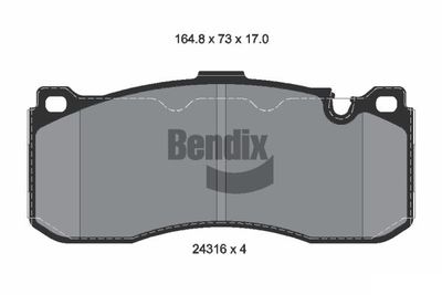BPD1521 BENDIX Braking Комплект тормозных колодок, дисковый тормоз