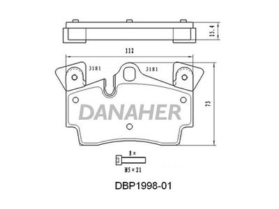 DBP199801 DANAHER Комплект тормозных колодок, дисковый тормоз