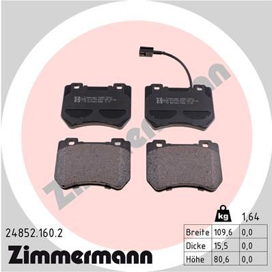 248521602 ZIMMERMANN Комплект тормозных колодок, дисковый тормоз