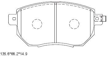 KD1726 ASIMCO Комплект тормозных колодок, дисковый тормоз