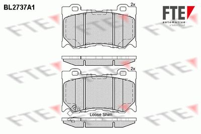 BL2737A1 FTE Комплект тормозных колодок, дисковый тормоз