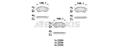 AB0432 BRAXIS Комплект тормозных колодок, дисковый тормоз