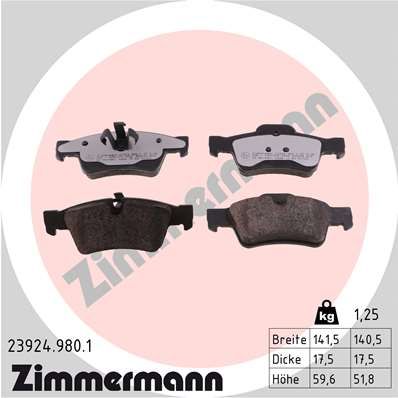 239249801 ZIMMERMANN Комплект тормозных колодок, дисковый тормоз