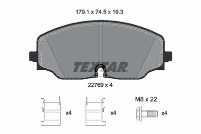 2276901 TEXTAR Комплект тормозных колодок, дисковый тормоз