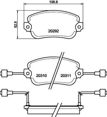 2029203 TEXTAR Комплект тормозных колодок, дисковый тормоз