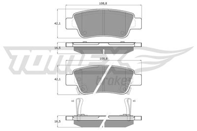 TX1907 TOMEX Brakes Комплект тормозных колодок, дисковый тормоз