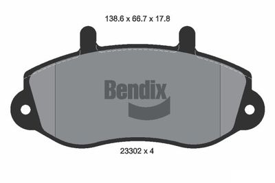 BPD1360 BENDIX Braking Комплект тормозных колодок, дисковый тормоз