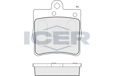 181311396 ICER Комплект тормозных колодок, дисковый тормоз
