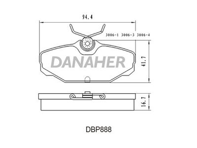 DBP888 DANAHER Комплект тормозных колодок, дисковый тормоз