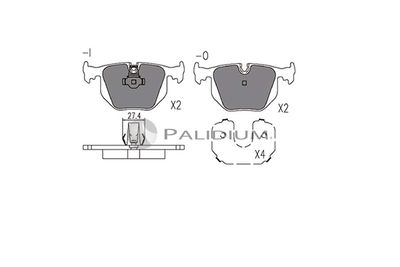 P11137 ASHUKI by Palidium Комплект тормозных колодок, дисковый тормоз