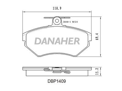 DBP1409 DANAHER Комплект тормозных колодок, дисковый тормоз