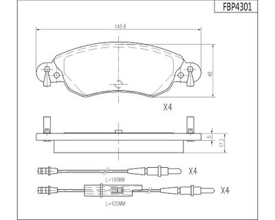 FBP4301 FI.BA Комплект тормозных колодок, дисковый тормоз