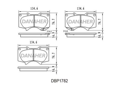 DBP1782 DANAHER Комплект тормозных колодок, дисковый тормоз
