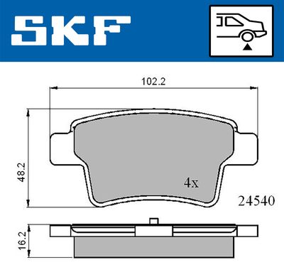 VKBP90088 SKF Комплект тормозных колодок, дисковый тормоз