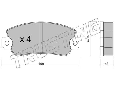 0350 TRUSTING Комплект тормозных колодок, дисковый тормоз