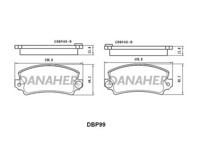 DBP99 DANAHER Комплект тормозных колодок, дисковый тормоз