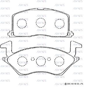 SN635 ADVICS Комплект тормозных колодок, дисковый тормоз