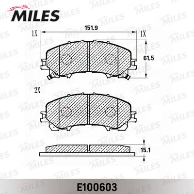 E100603 MILES Комплект тормозных колодок, дисковый тормоз