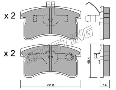 3870 TRUSTING Комплект тормозных колодок, дисковый тормоз