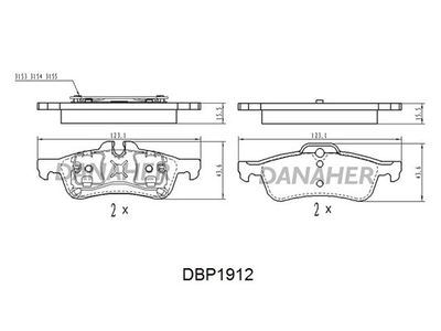 DBP1912 DANAHER Комплект тормозных колодок, дисковый тормоз