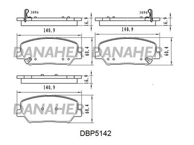 DBP5142 DANAHER Комплект тормозных колодок, дисковый тормоз