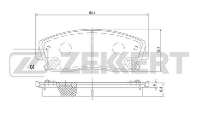 BS2107 ZEKKERT Комплект тормозных колодок, дисковый тормоз