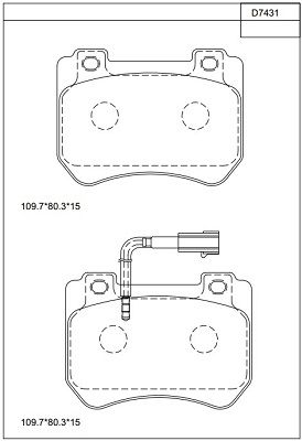 KD7431 ASIMCO Комплект тормозных колодок, дисковый тормоз