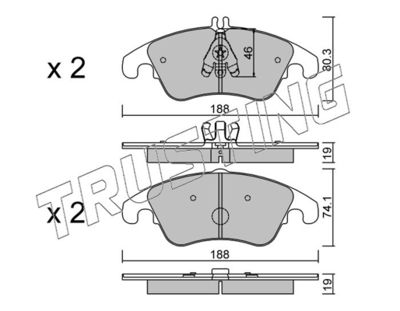 7912 TRUSTING Комплект тормозных колодок, дисковый тормоз