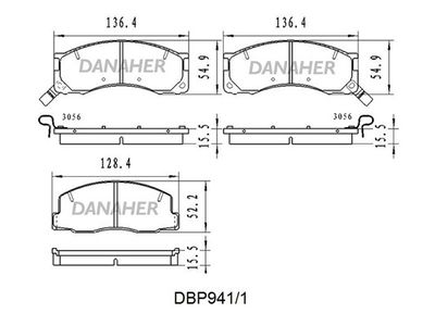 DBP9411 DANAHER Комплект тормозных колодок, дисковый тормоз