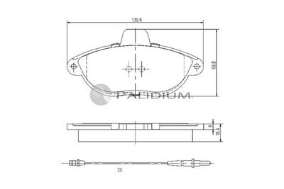 P11269 ASHUKI by Palidium Комплект тормозных колодок, дисковый тормоз