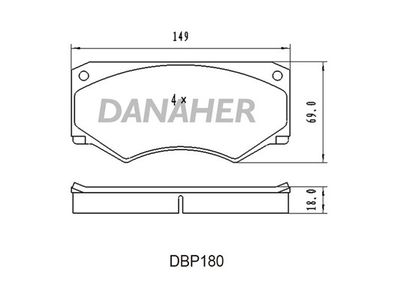 DBP180 DANAHER Комплект тормозных колодок, дисковый тормоз