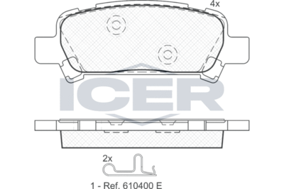 181736 ICER Комплект тормозных колодок, дисковый тормоз