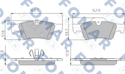 FO859681 FOMAR Friction Комплект тормозных колодок, дисковый тормоз