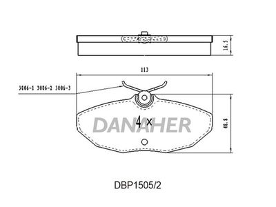 DBP15052 DANAHER Комплект тормозных колодок, дисковый тормоз