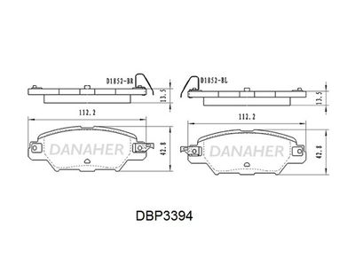 DBP3394 DANAHER Комплект тормозных колодок, дисковый тормоз