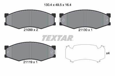 2109902 TEXTAR Комплект тормозных колодок, дисковый тормоз