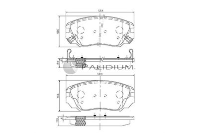 P11182 ASHUKI by Palidium Комплект тормозных колодок, дисковый тормоз